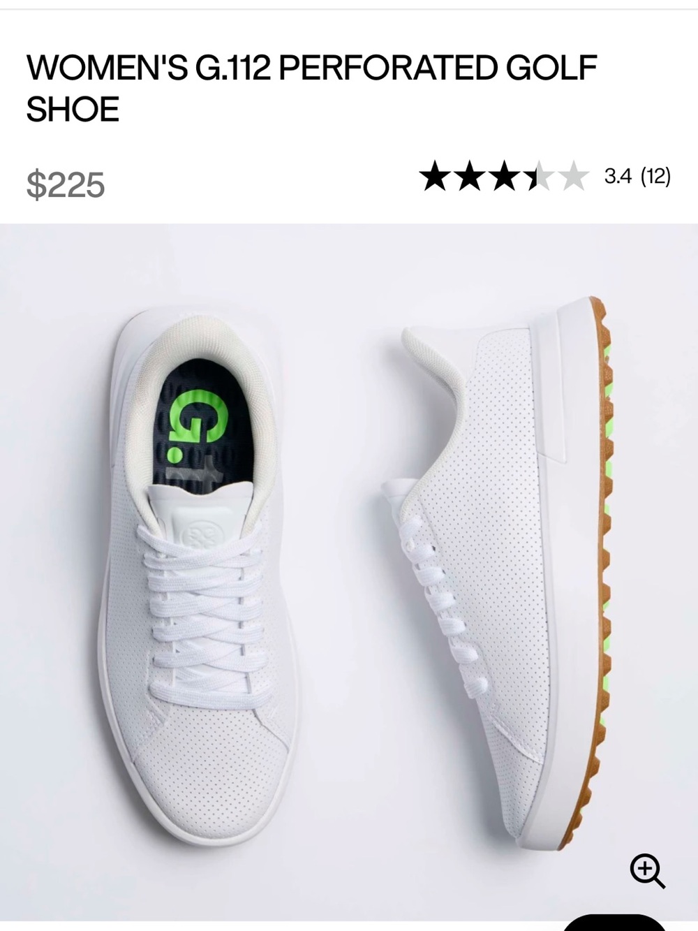 G/FORE White Perforated Golf Sneakers
